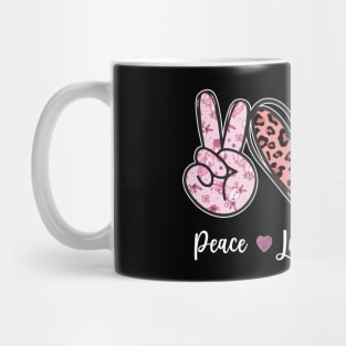 Peace Love Axolotl Cute Axolotls Leopard Heart Mug